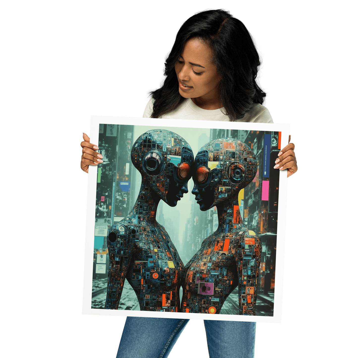 Electric Love retro-future art print, Partisan Faction interstellar art, Pen vs Sword