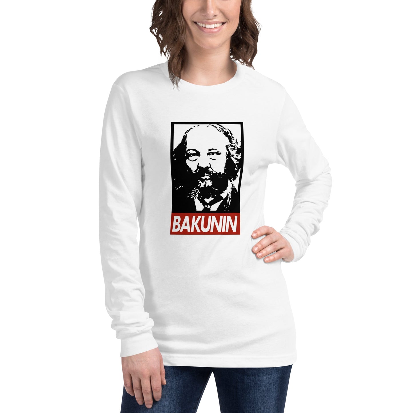 Mikhail Bakunin anarchist thinker long sleeve tee, radical tradition fashion, Pen vs Sword