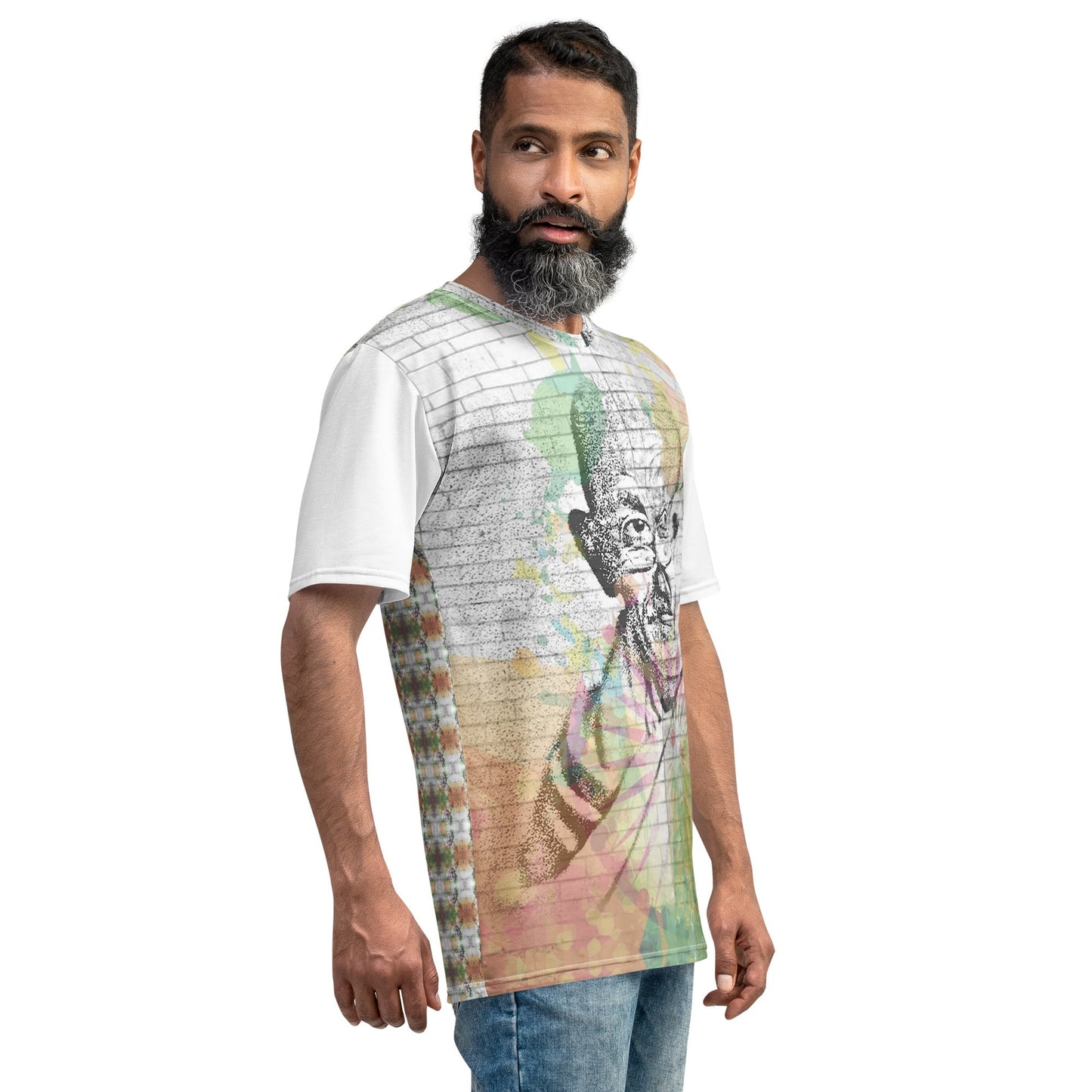 Mahatma Gandhi All - Over Print Men's Crew Neck T-Shirt - Propaganda Department