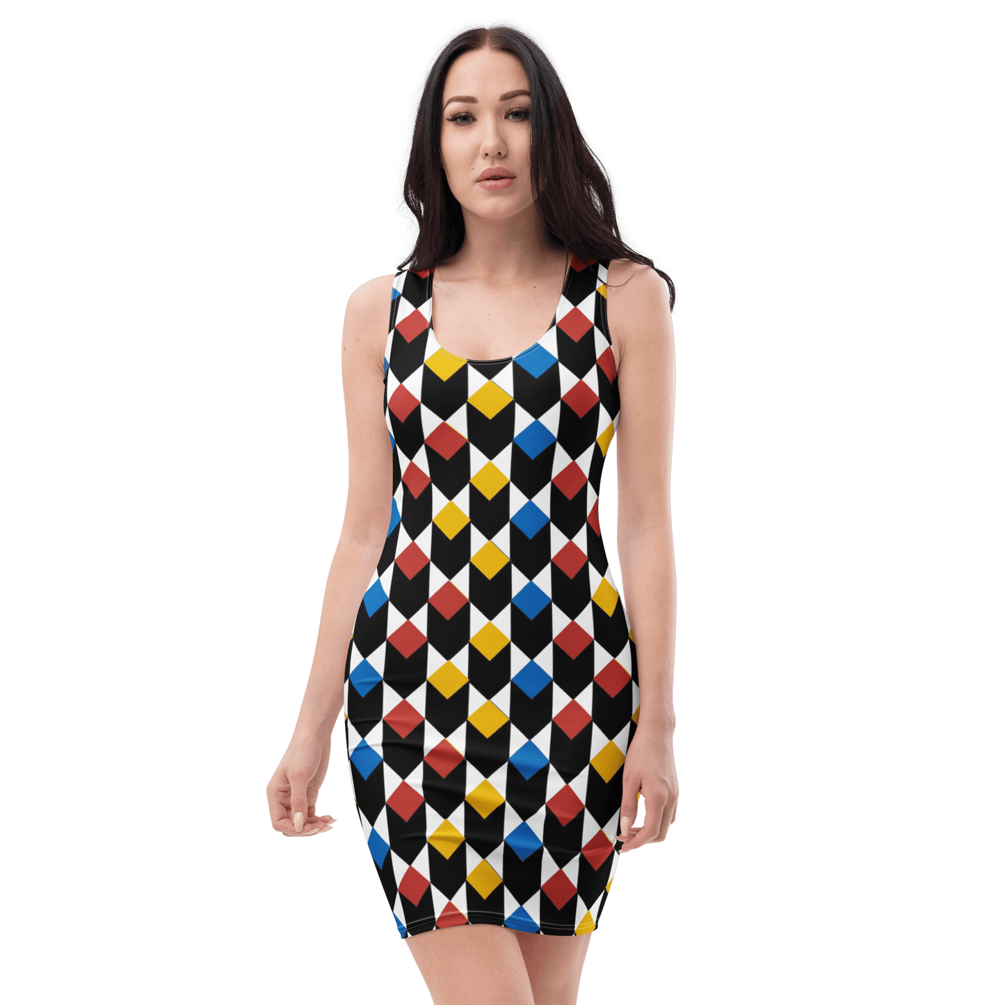 Bauhaus Art Movement All-Over Print Bodycon Dress