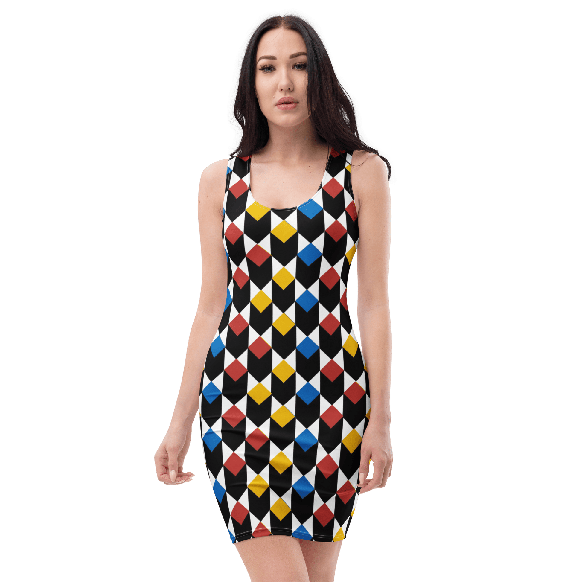 Bauhaus Art Movement All-Over Print Bodycon Dress
