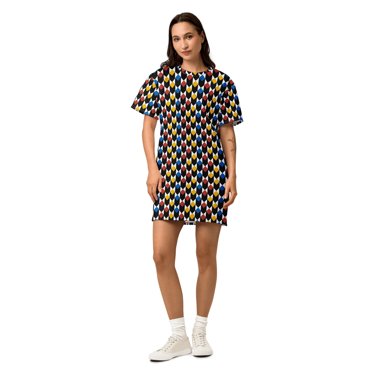 Bauhaus Art Movement Cotton T-Shirt Dress