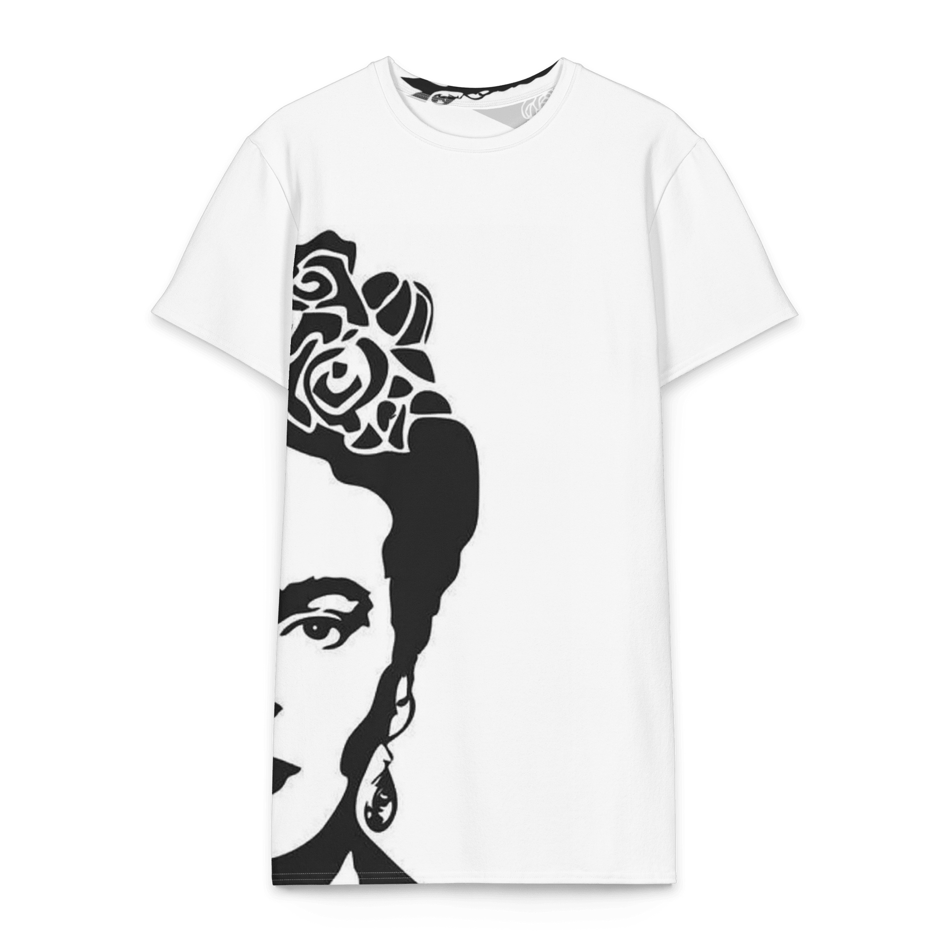 frida kahlo shirt dress KATHARSIS Frida Kahlo X SHEIN X Designer Boho Bohemian Loose A-Line Shirt  Dress With People And Floral Print, Casual Holiday Style Designer,Summer  Elegant Dress, Party, Thanksgiving, Vacation, Festival