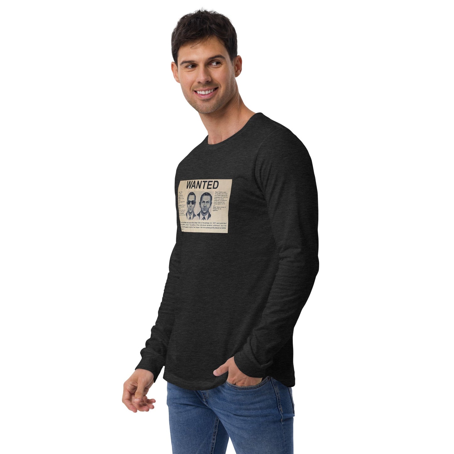 D B Cooper - Wanted Poster Unisex Long Sleeve Tee - Propaganda Department