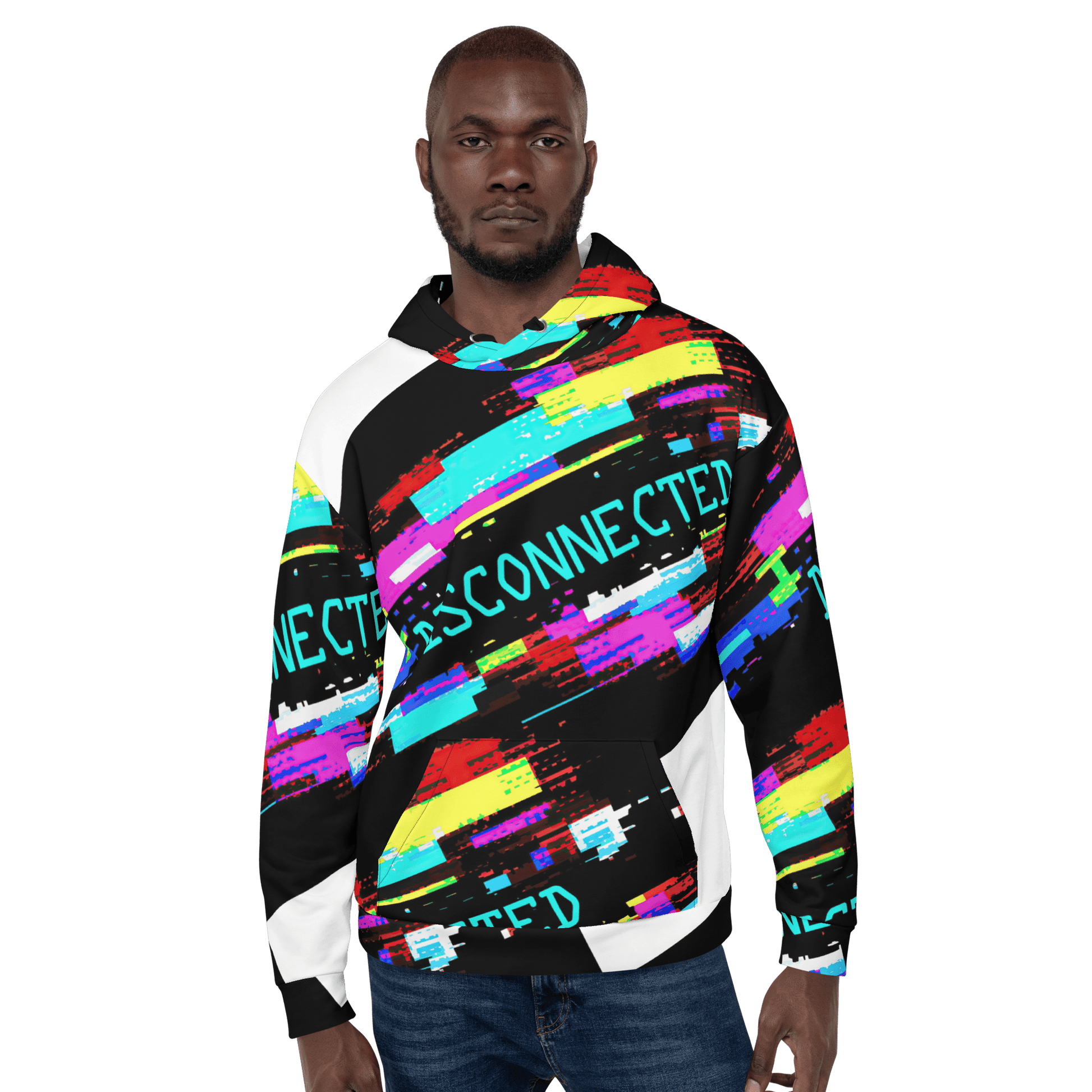 Disconnected - Computer Glitch pattern Unisex Hoodie - Propaganda Department
