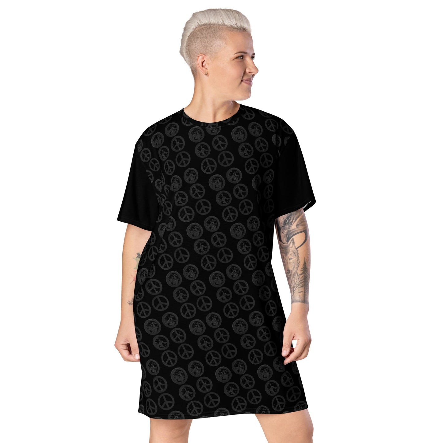 Peter Kennard Hiroshima Clock Black T-Shirt Dress - Propaganda Department
