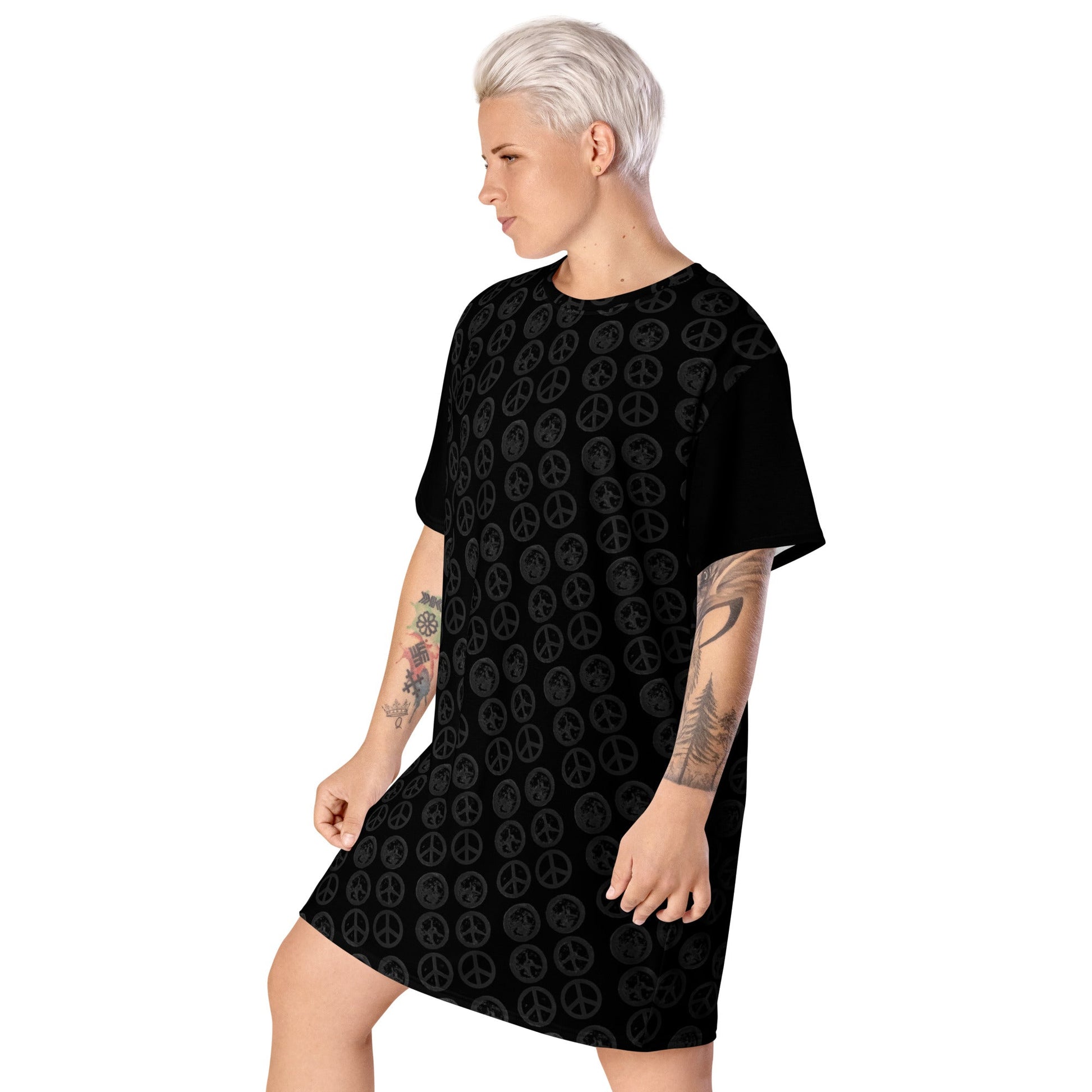 Peter Kennard Hiroshima Clock Black T-Shirt Dress - Propaganda Department