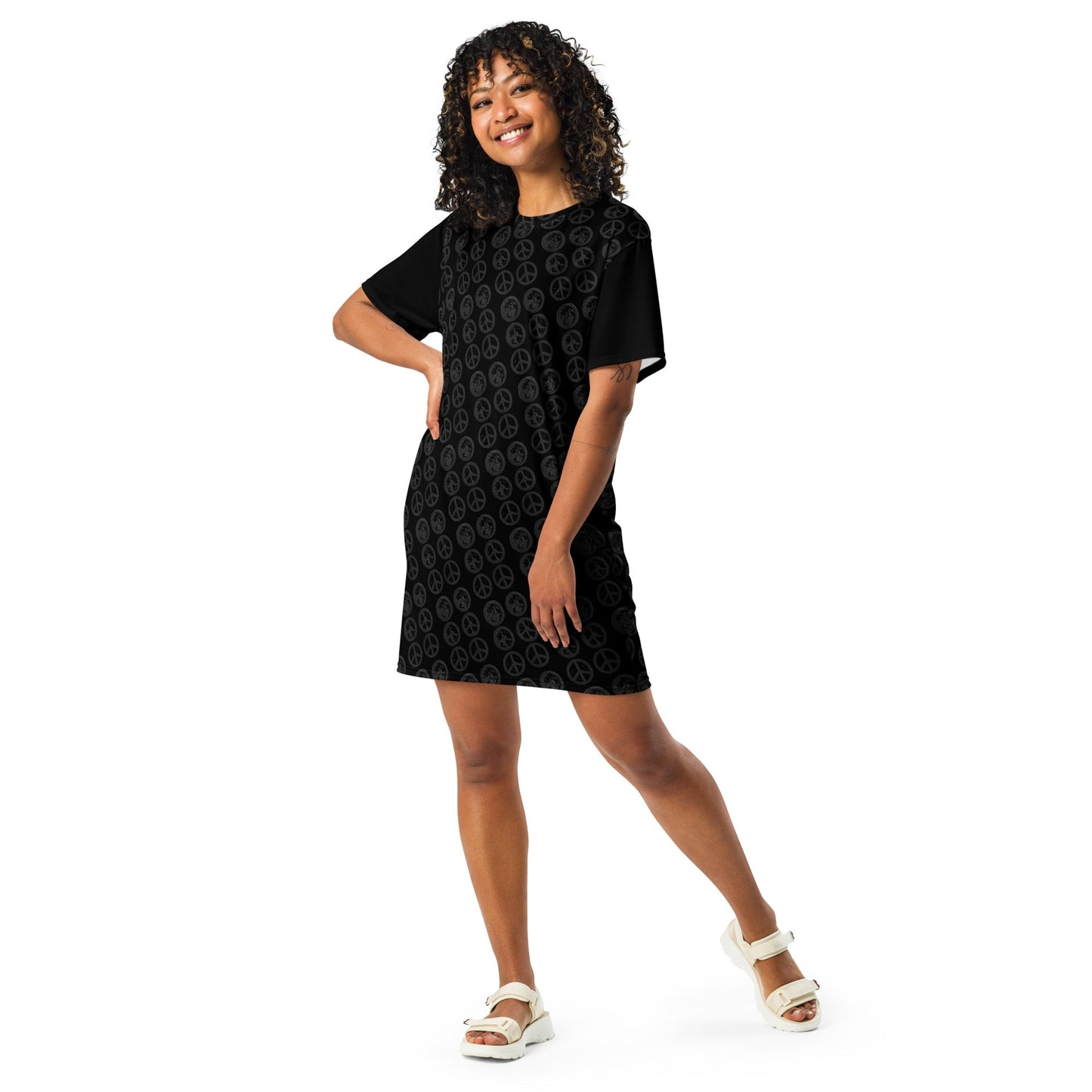 Peter Kennard Hiroshima Clock Black T-Shirt Dress - Propaganda Department