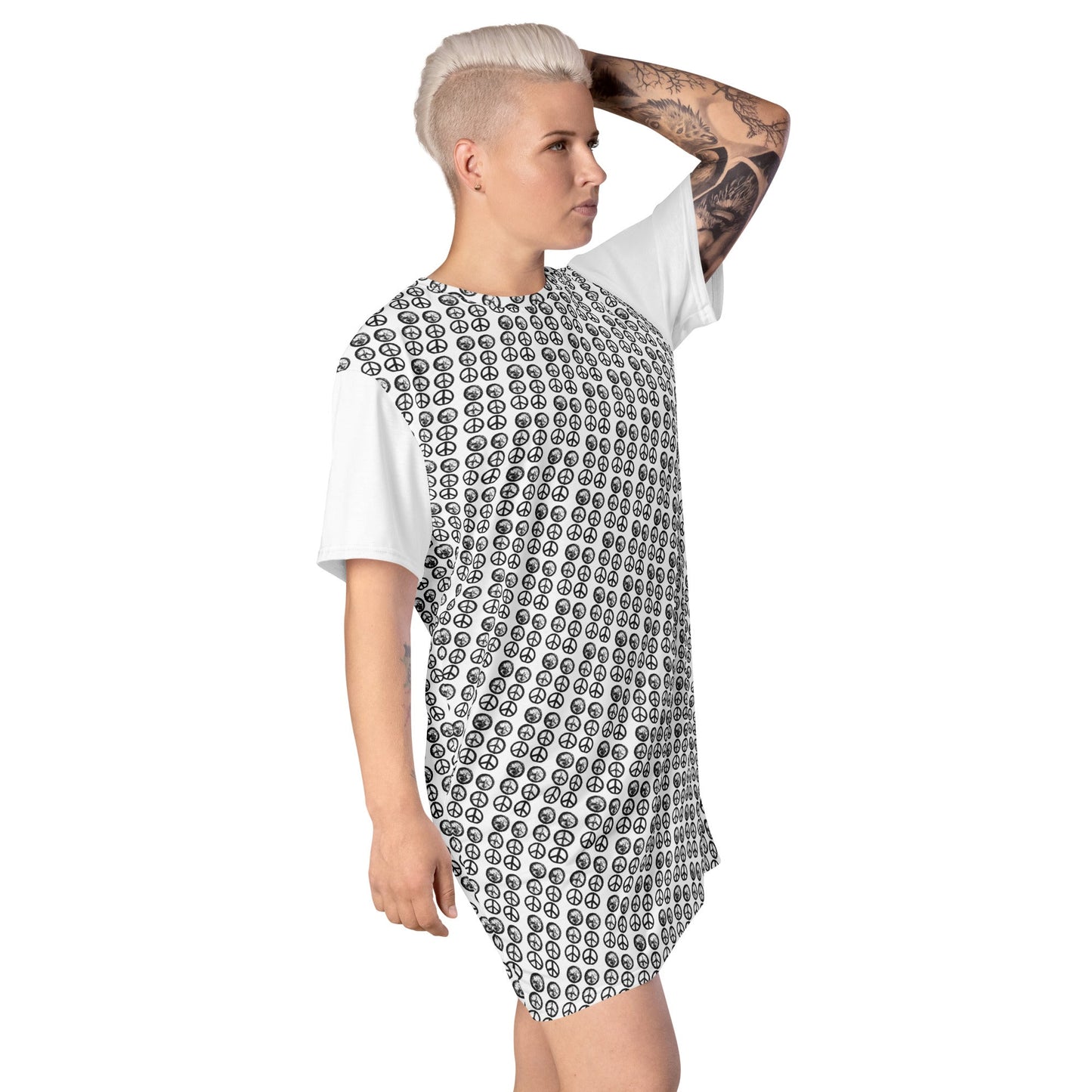 Hiroshima Clock White T-Shirt Dress - Propaganda Department