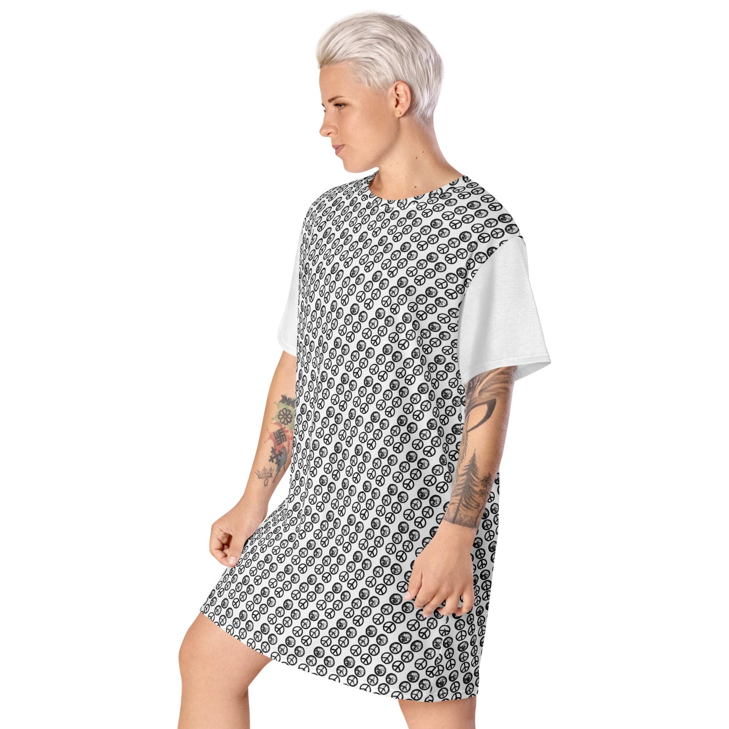 Hiroshima Clock White T-Shirt Dress - Propaganda Department