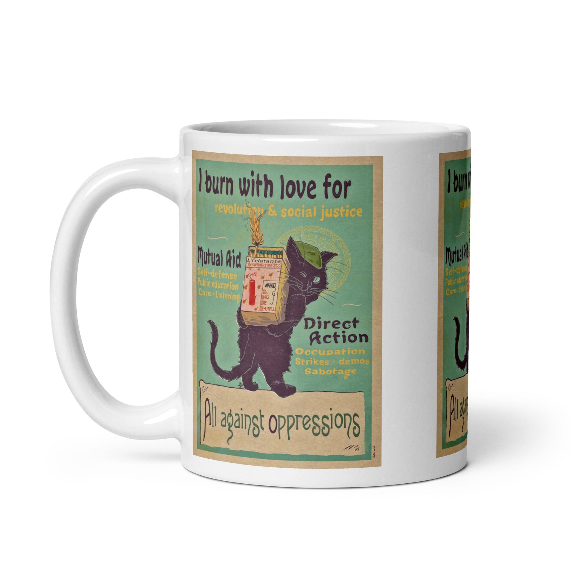 I Burn With Love Art Nouveau Cat Mug - Propaganda Department
