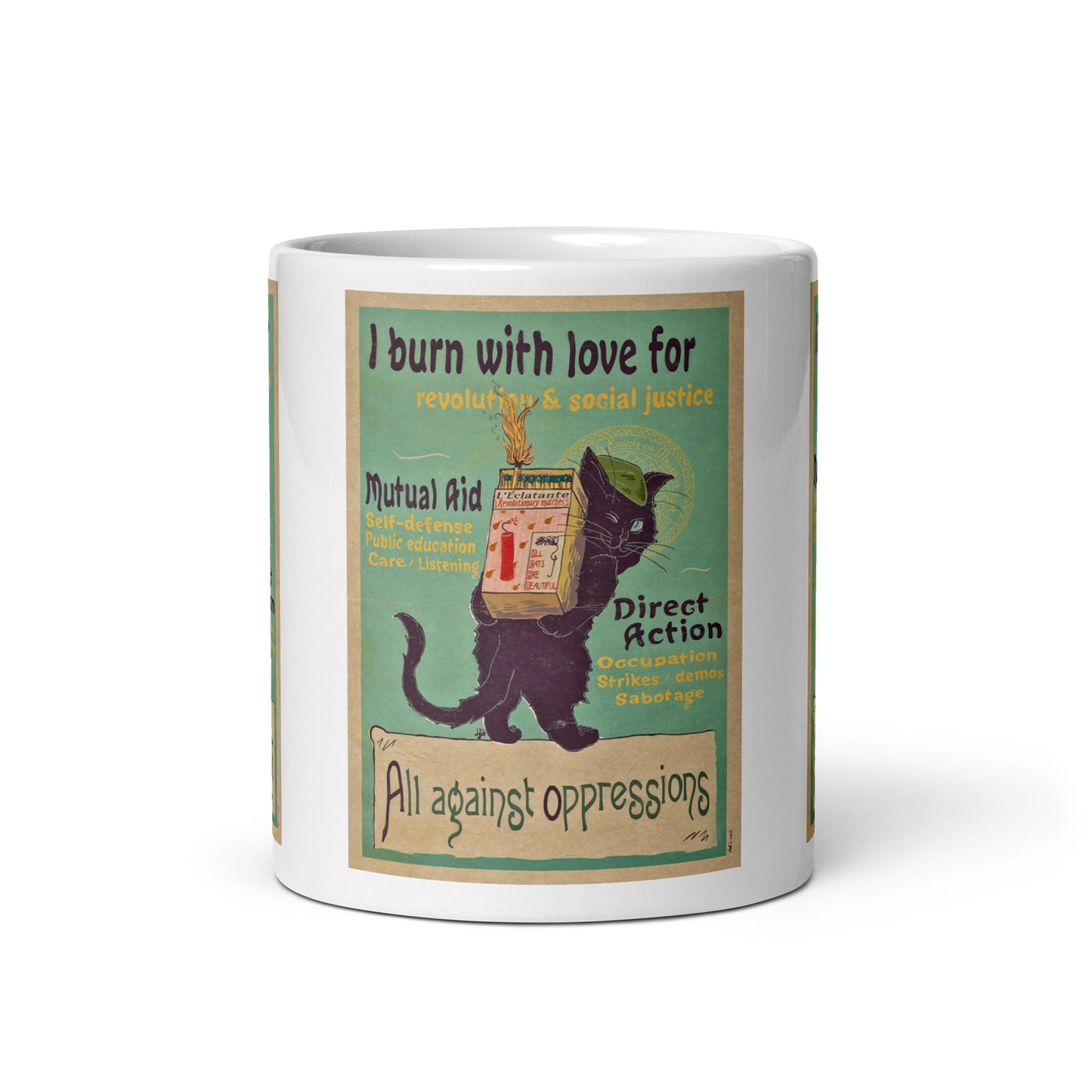 I Burn With Love Art Nouveau Cat Mug - Propaganda Department