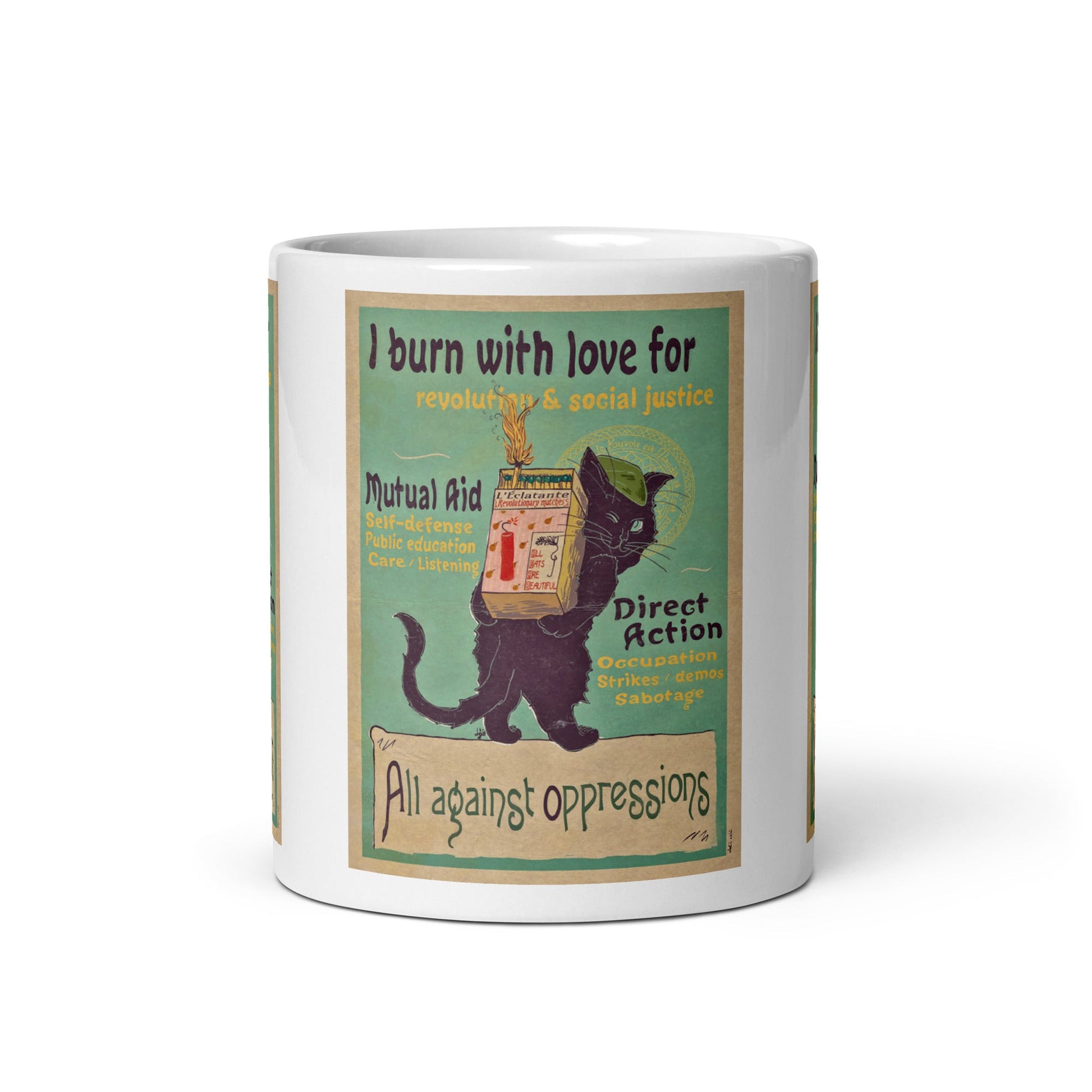 I Burn With Love Art Nouveau Cat Mug - Propaganda Department