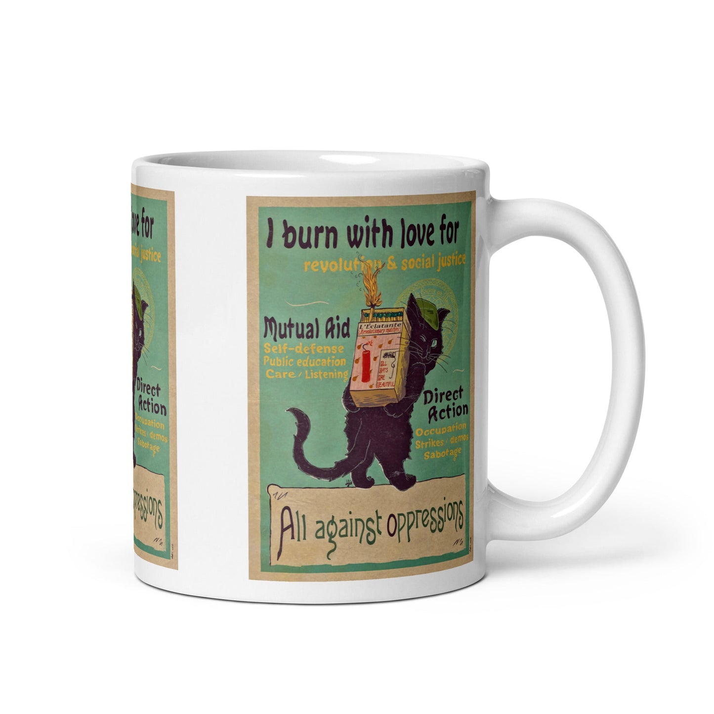 I Burn With Love Art Nouveau Cat Mug - Propaganda Department