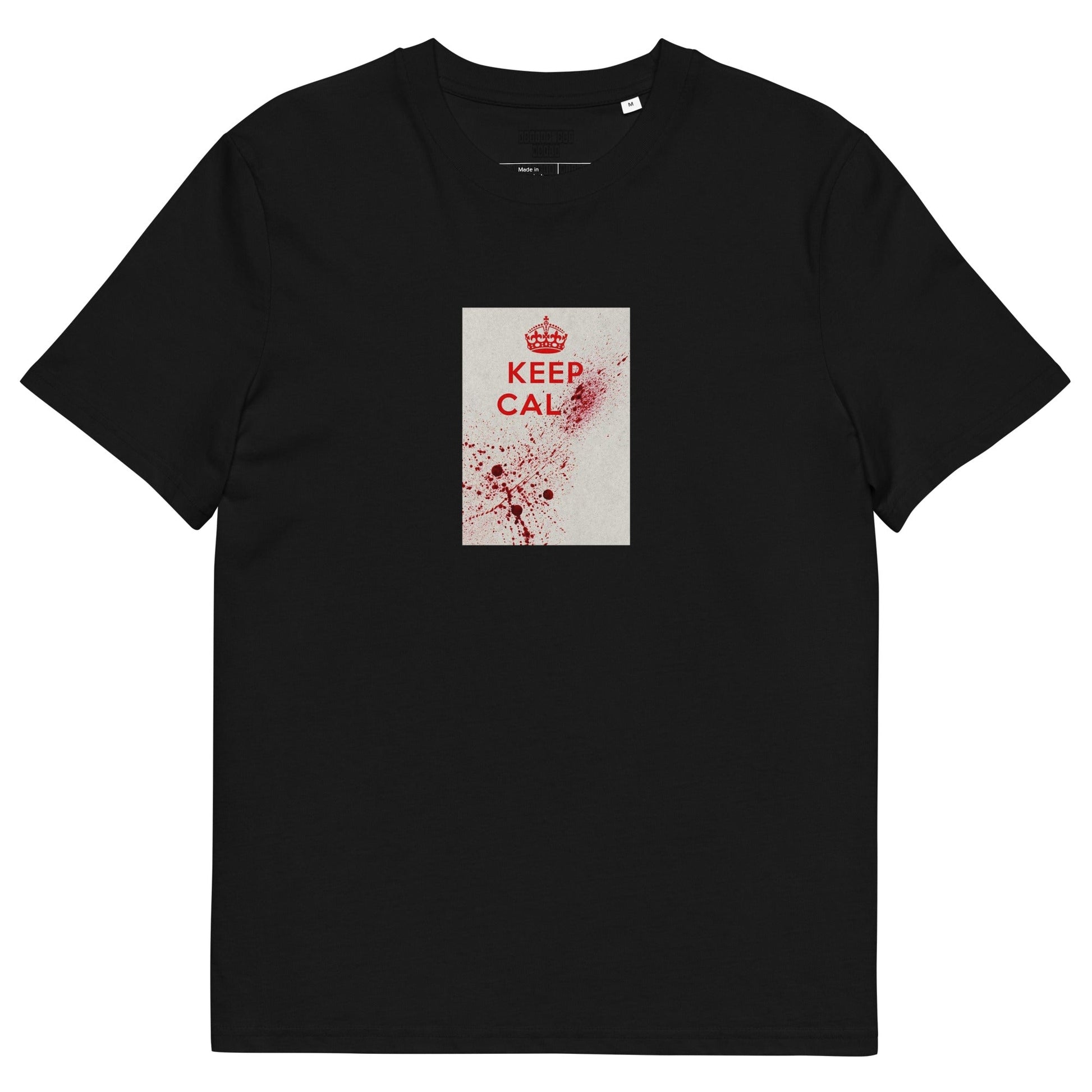 Keep Calm and Carry On 1939 British wartime poster organic cotton t-shirt, Pen vs Sword