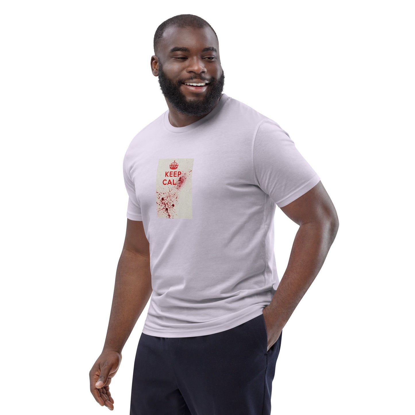 Keep Calm and Carry On 1939 British wartime poster organic cotton t-shirt, Pen vs Sword