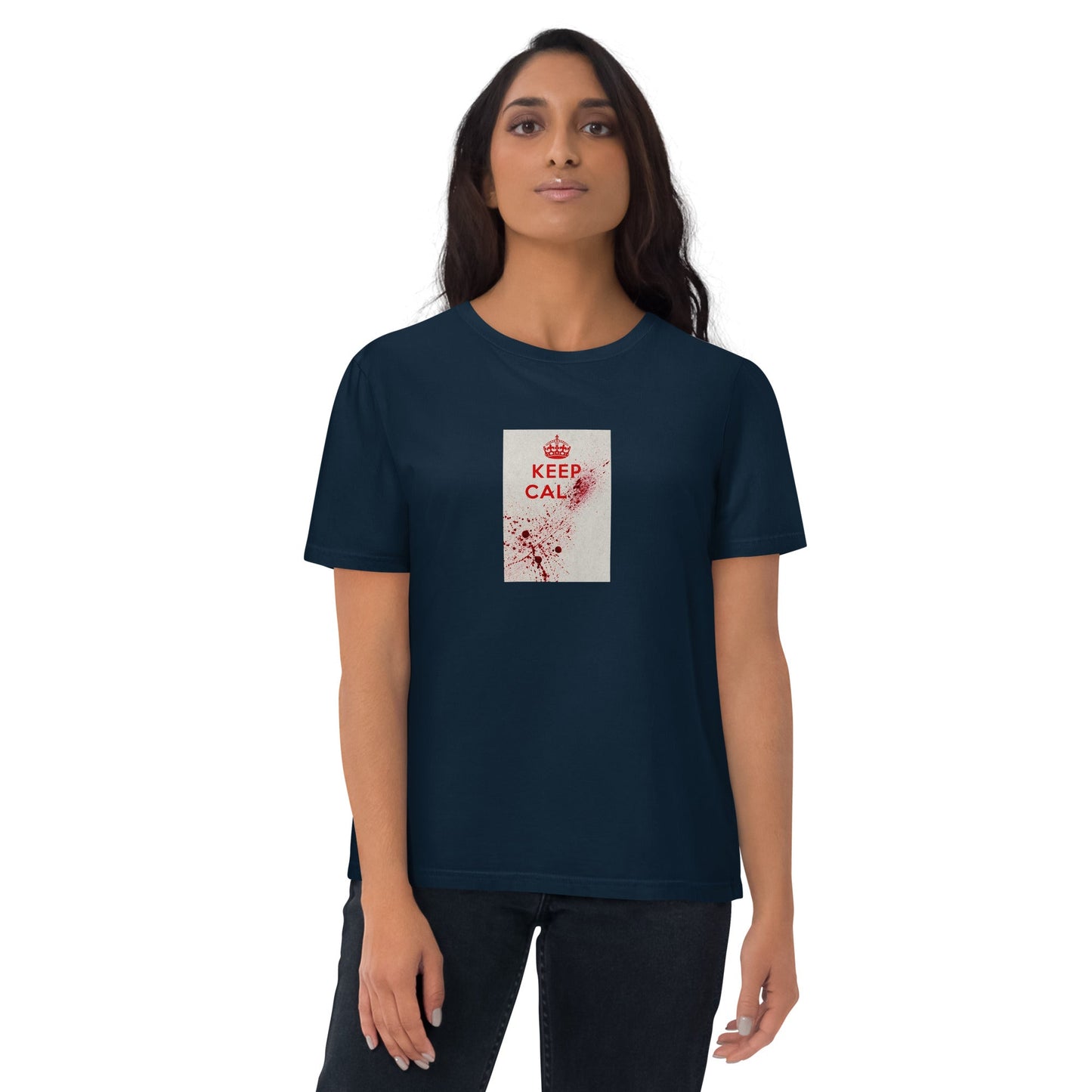 Keep Calm and Carry On 1939 British wartime poster organic cotton t-shirt, Pen vs Sword