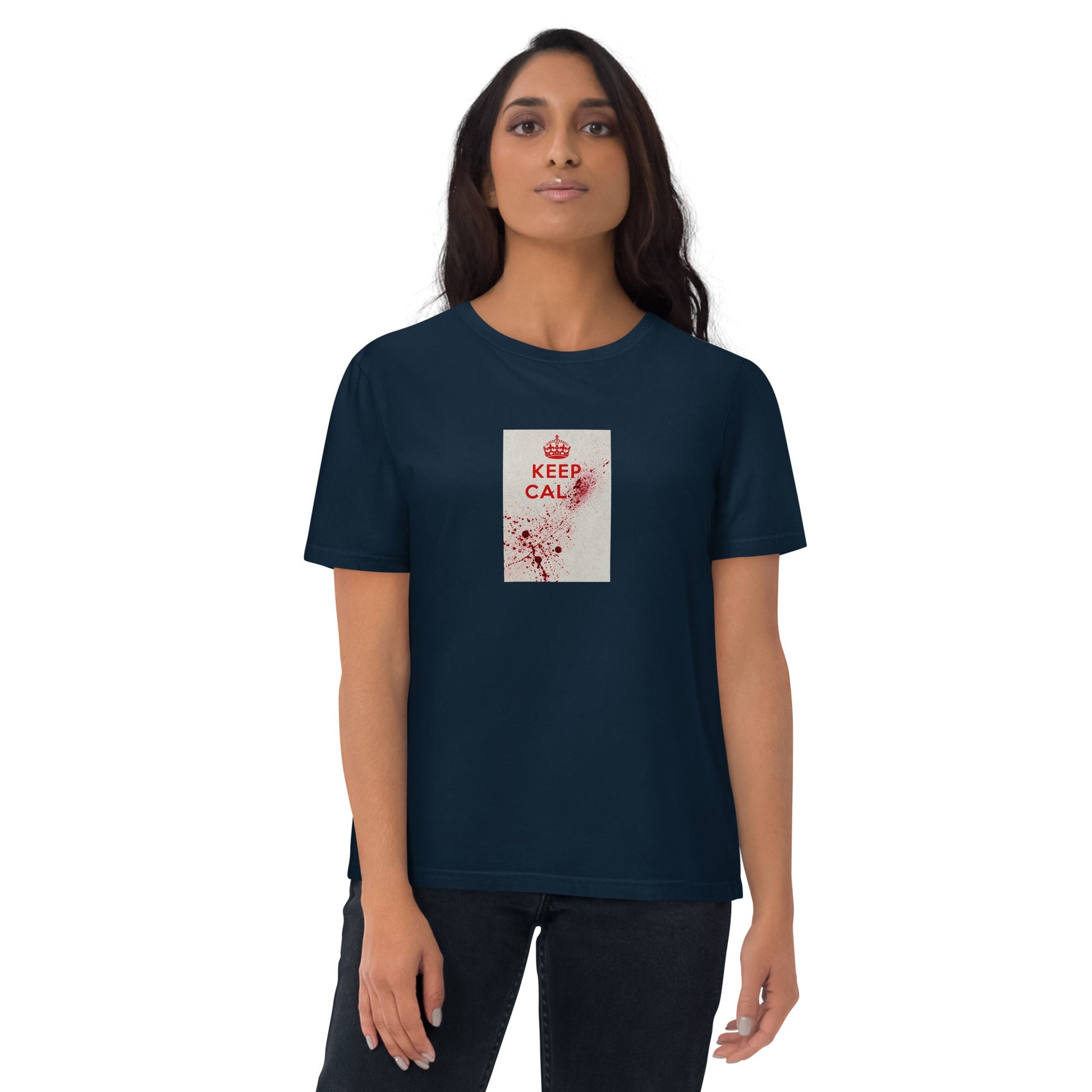 Keep Calm and Carry On 1939 British wartime poster organic cotton t-shirt, Pen vs Sword