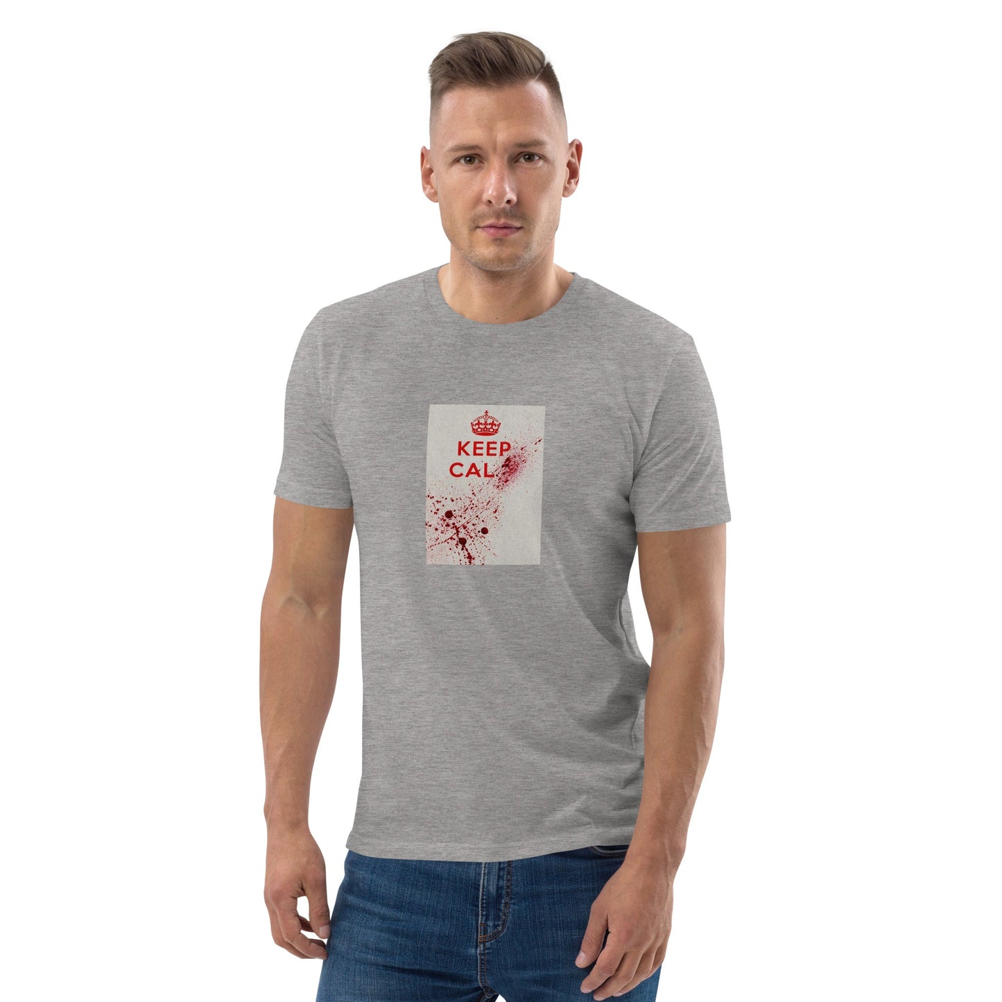 Keep Calm and Carry On 1939 British wartime poster organic cotton t-shirt, Pen vs Sword