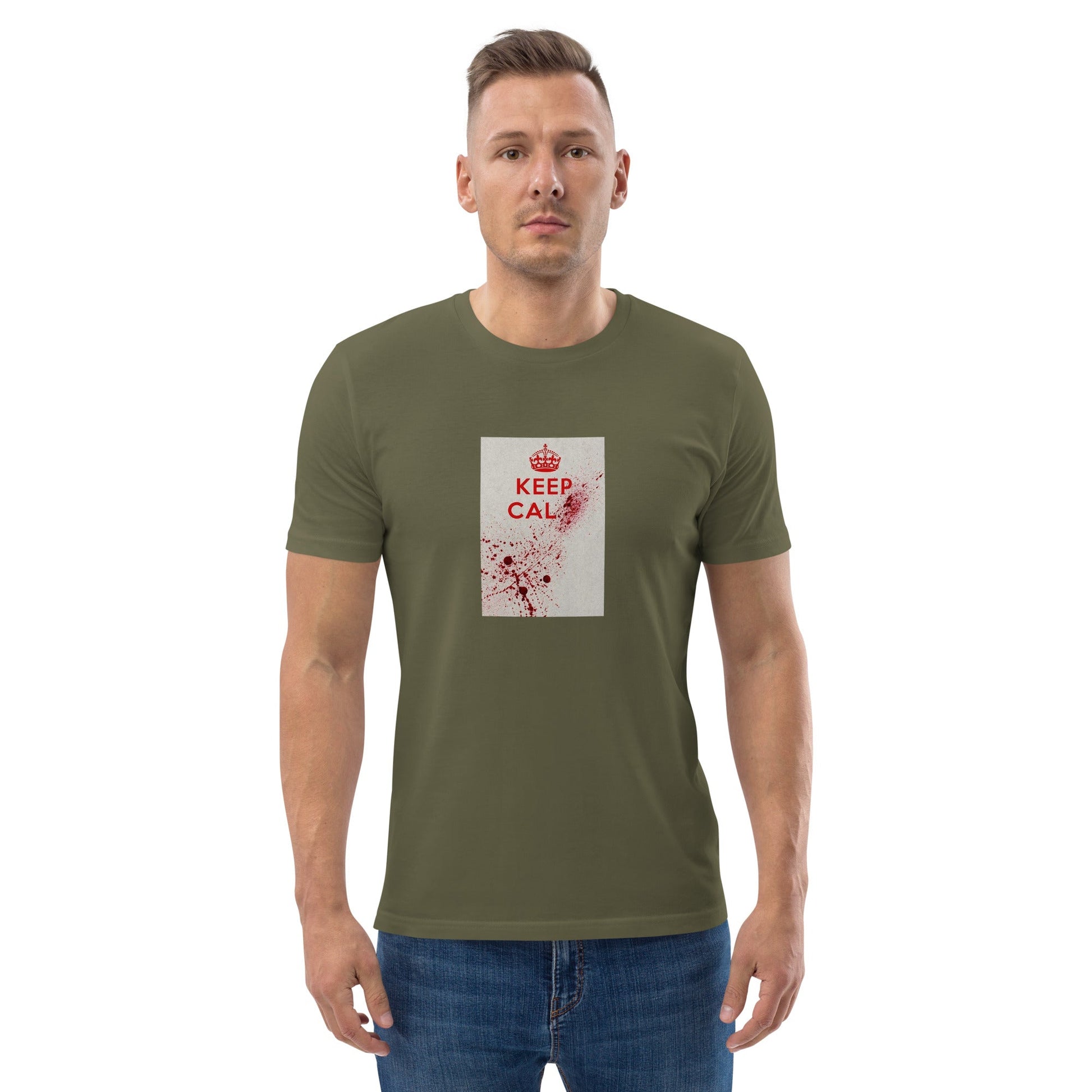 Keep Calm and Carry On 1939 British wartime poster organic cotton t-shirt, Pen vs Sword