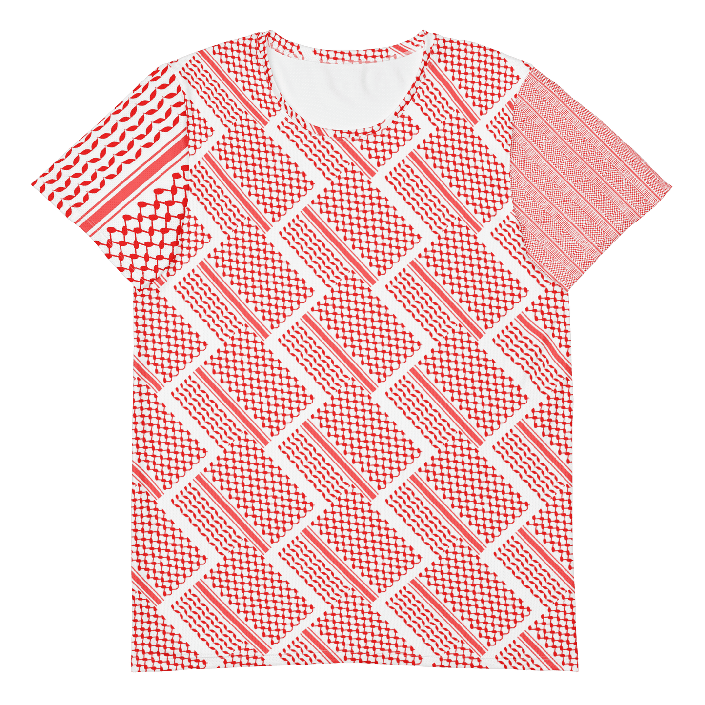 Keffiyeh Pattern Palestine Solidarity Athletic T-Shirt