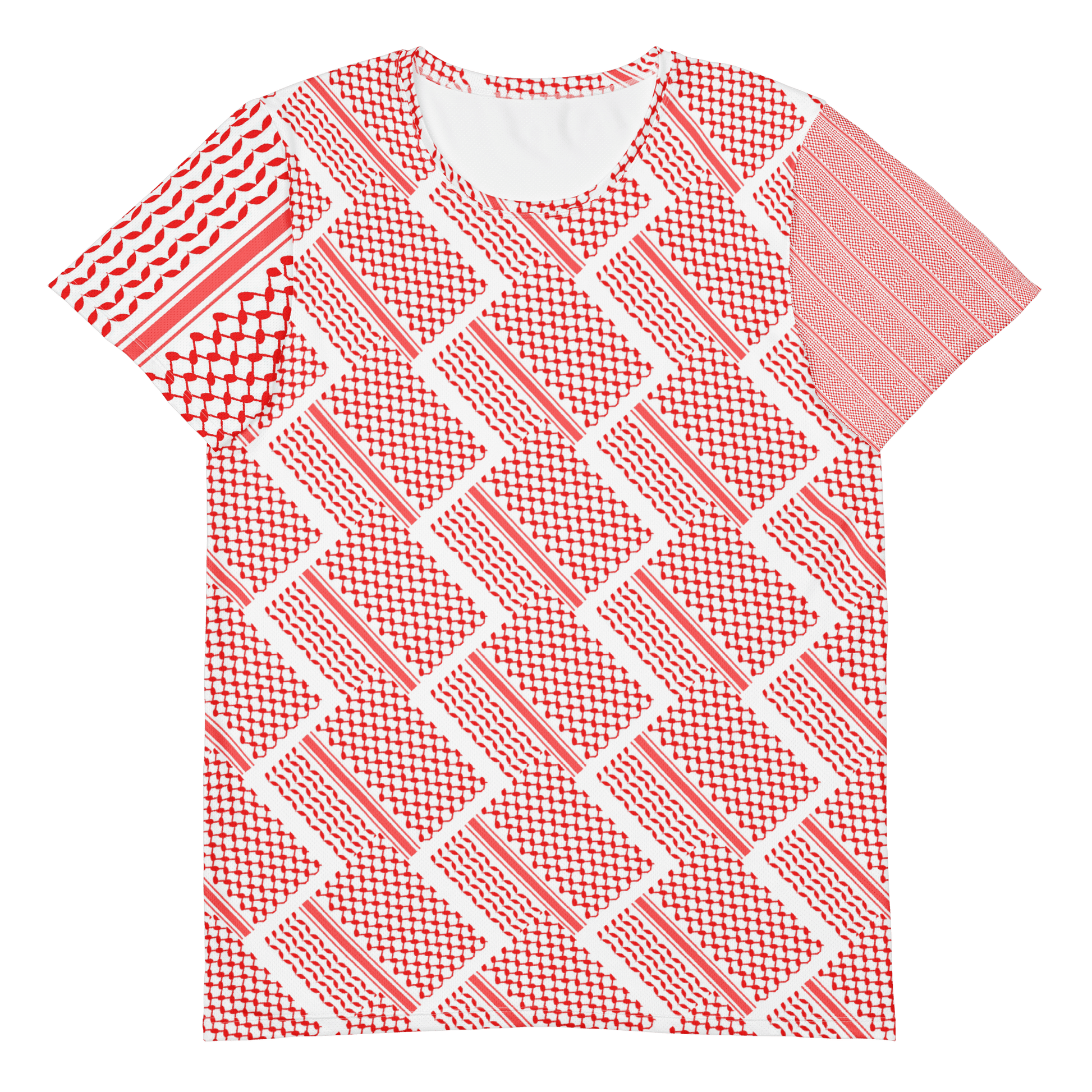 Keffiyeh Pattern Palestine Solidarity Athletic T-Shirt