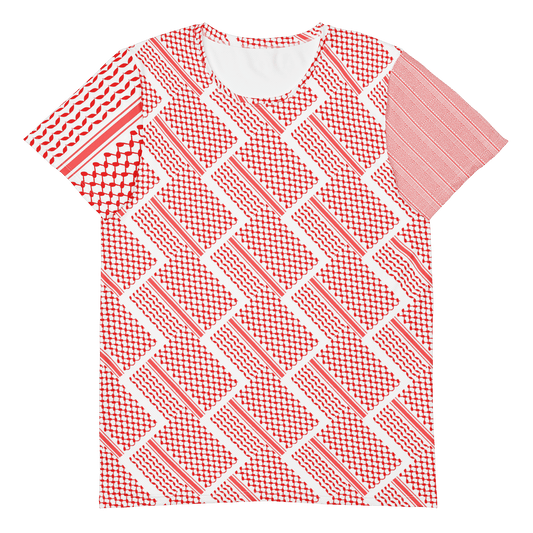 Keffiyeh Pattern Palestine Solidarity Athletic T-Shirt