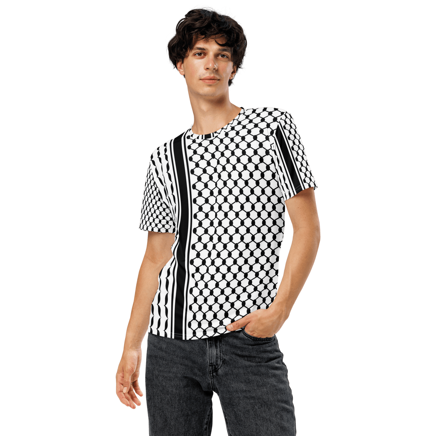Keffiyeh Pattern Palestine Solidarity Men's T-Shirt