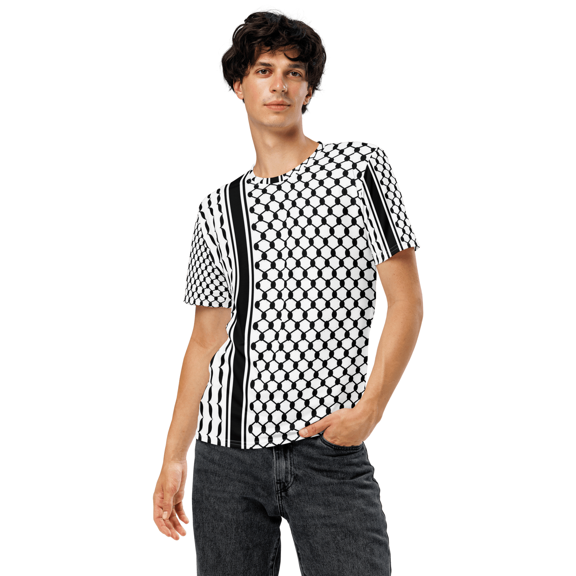 Keffiyeh Pattern Palestine Solidarity Men's T-Shirt