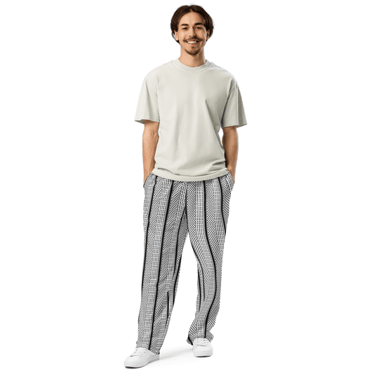 Keffiyeh Pattern Palestine Solidarity Wide-Leg Joggers