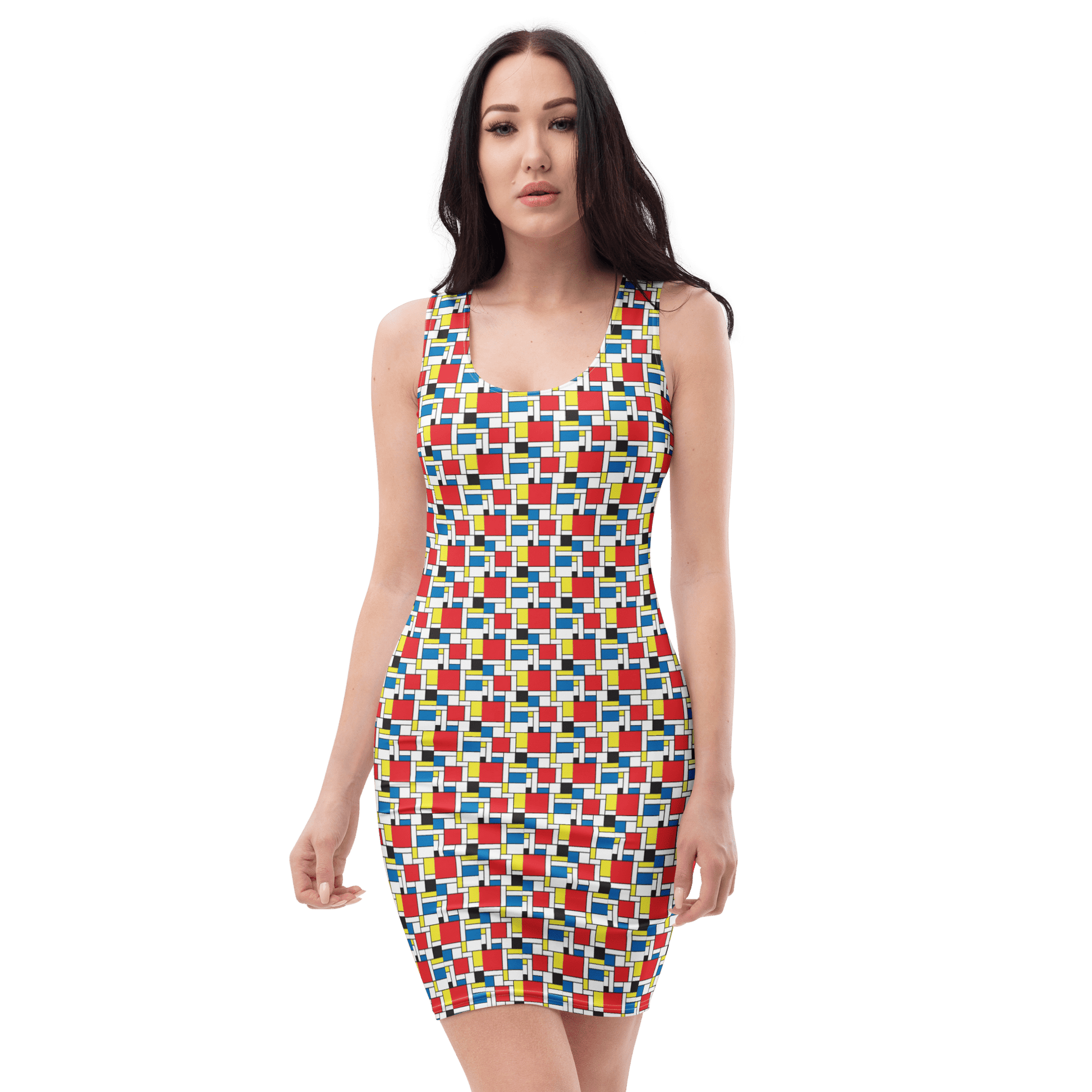 Mondrian De Stijl Pattern Bodycon Dress