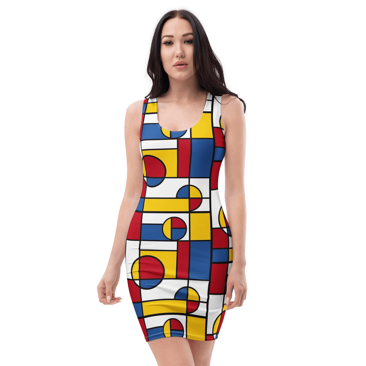 Mondrian Circle De Stijl Bodycon Dress