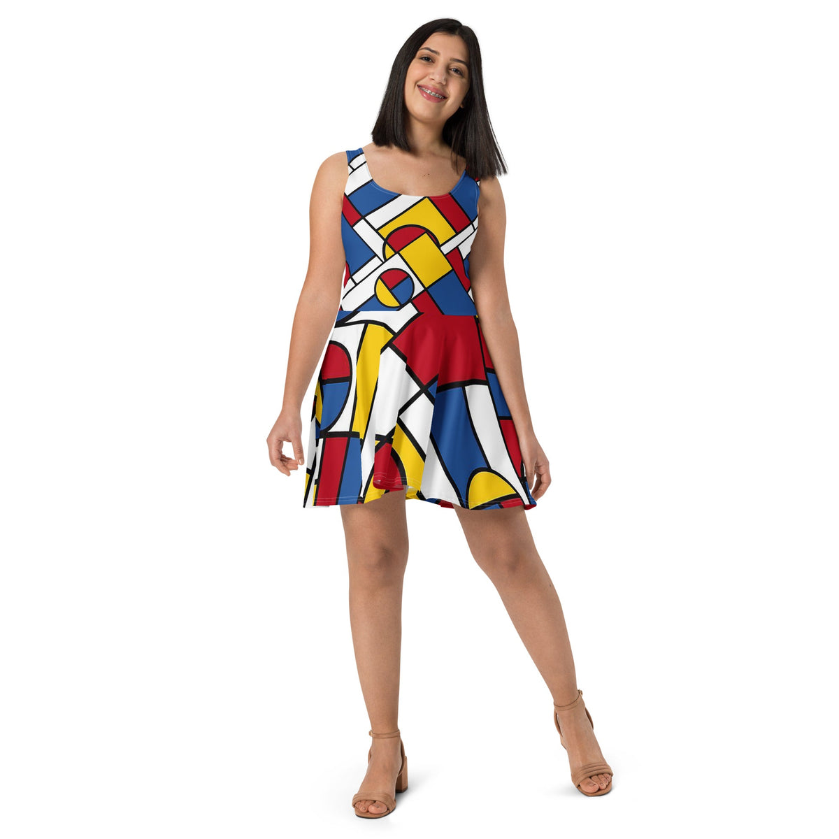 Mondrian Circle De Stijl Skater Dress