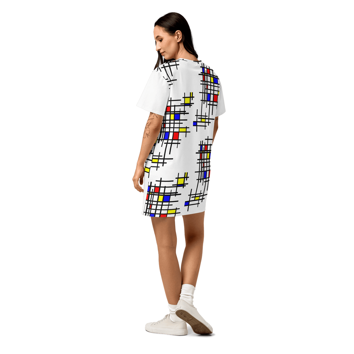 Mondrian Grid - Cotton t-shirt dress - Propaganda Department
