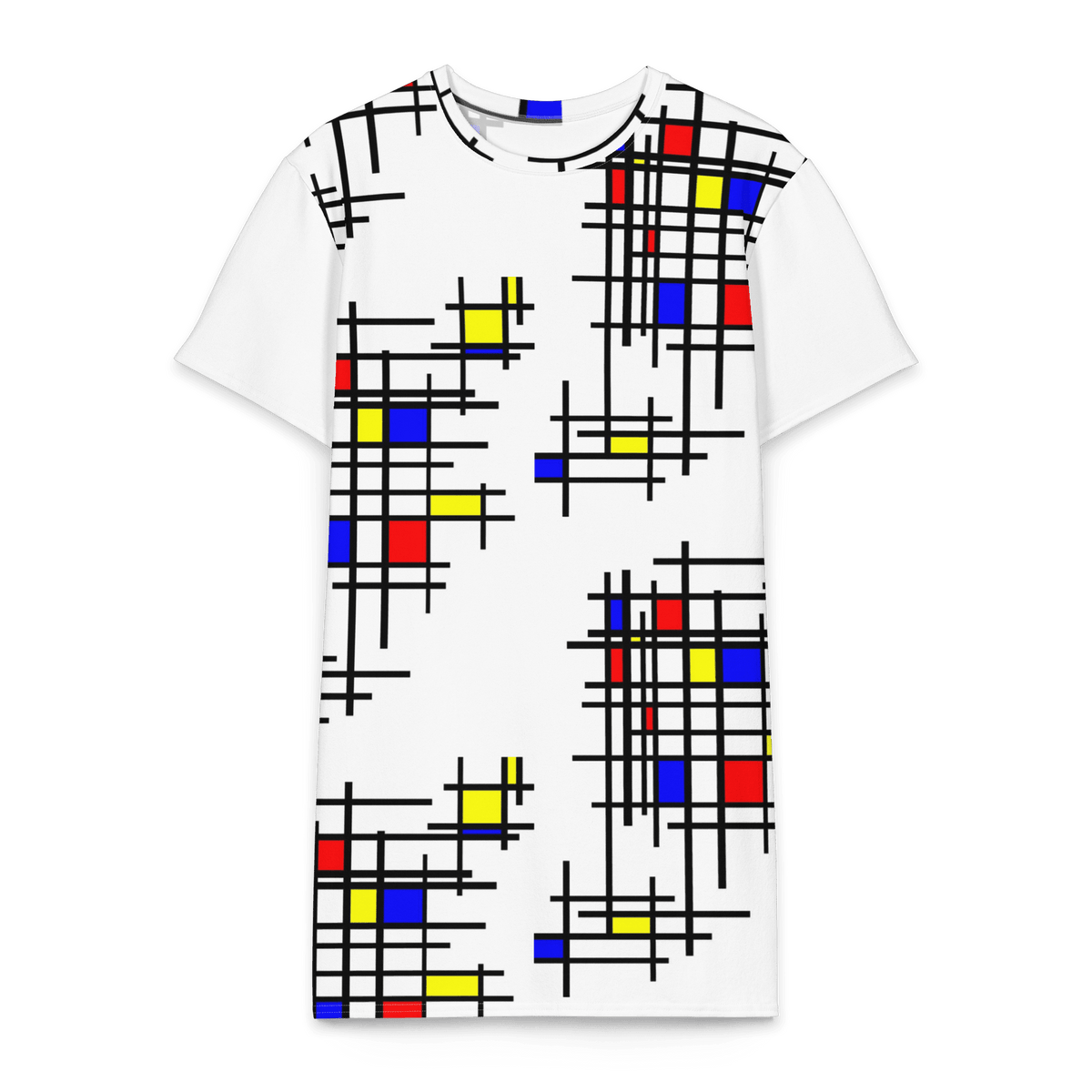 Mondrian Grid - Cotton t-shirt dress - Propaganda Department