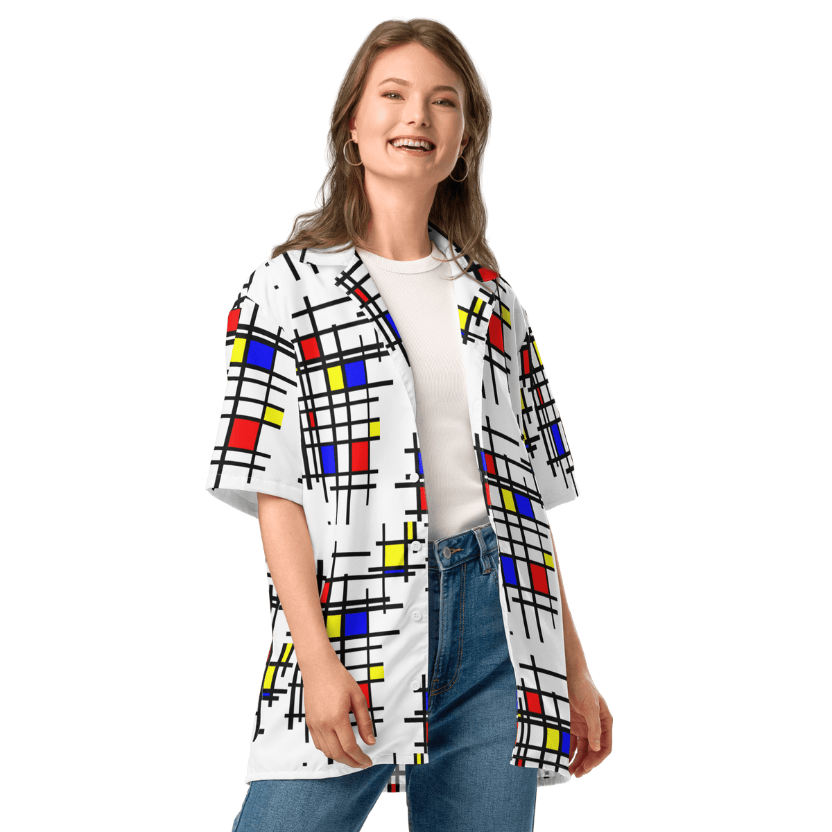 Mondrian Grid - Unisex button shirt - Propaganda Department