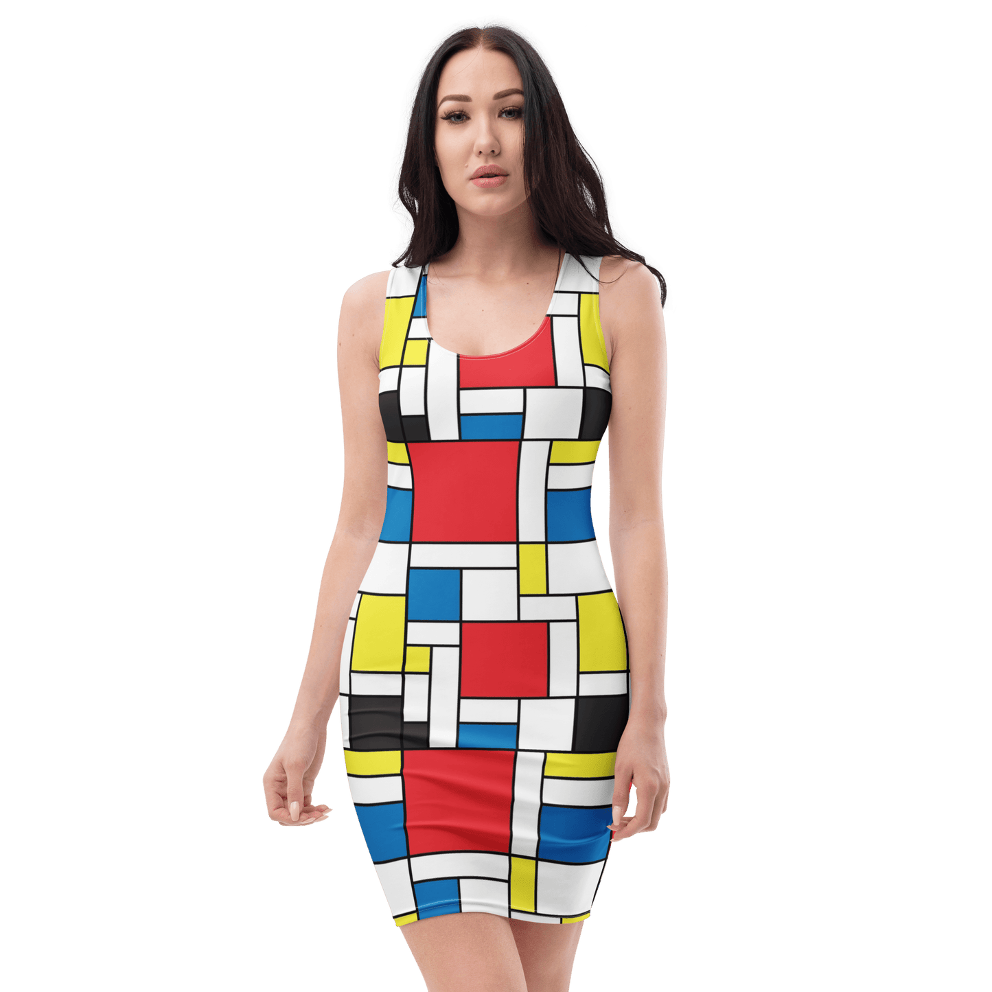 Mondrian Square De Stijl Cotton Bodycon Dress