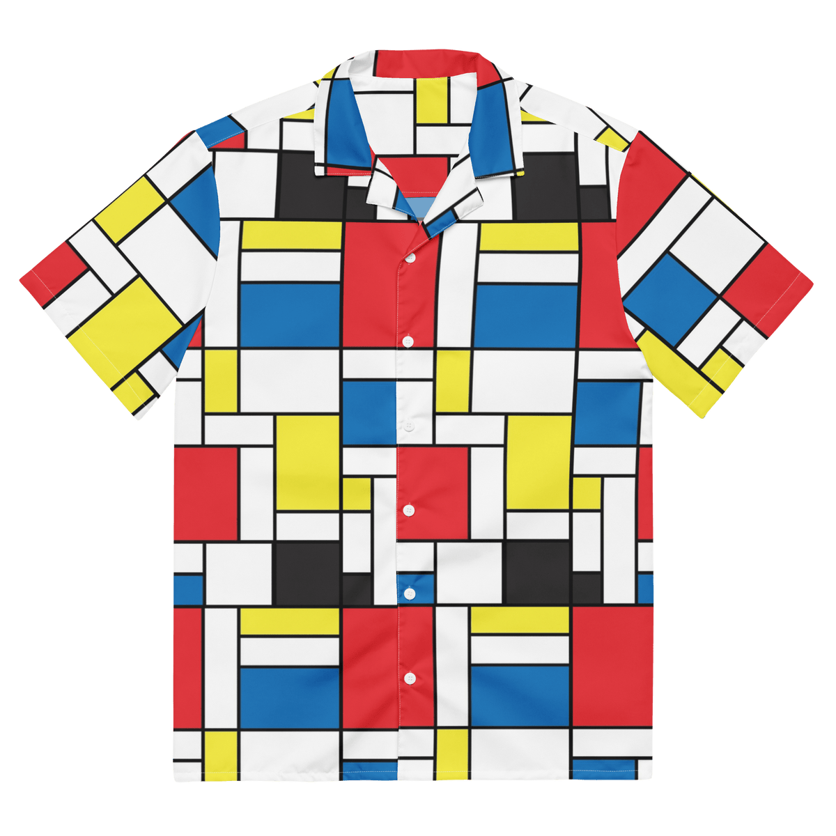 Mondrian Square De Stijl Unisex Button Shirt