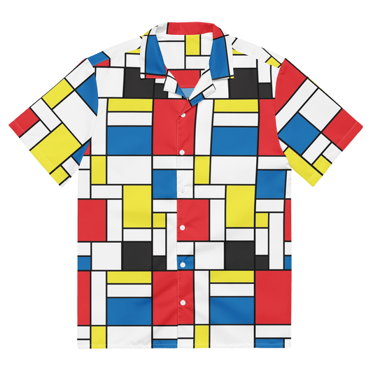 Mondrian Square De Stijl Unisex Button Shirt