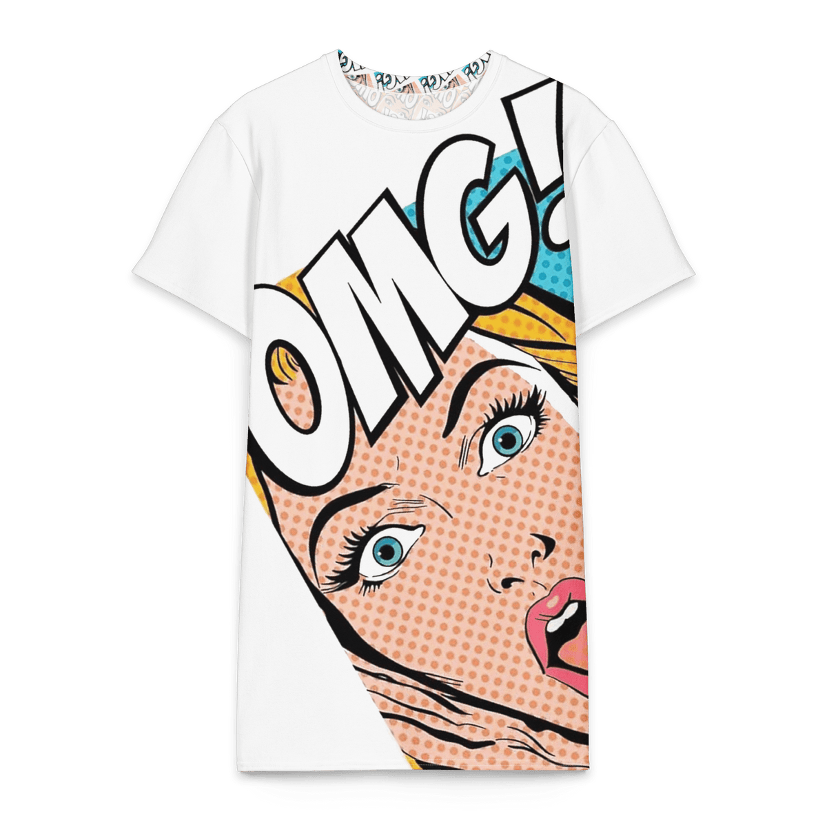 Roy Lichtenstein OMG Pop Art Cotton T-Shirt Dress