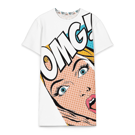 Roy Lichtenstein OMG Pop Art Cotton T-Shirt Dress