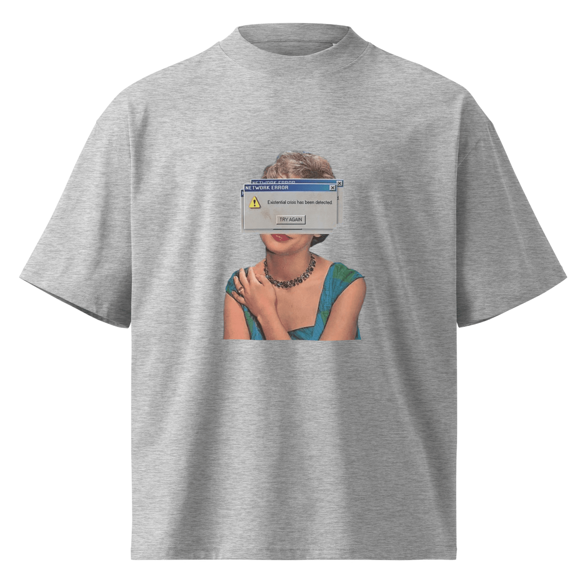 Try Again - Existential Crisis Unisex organic oversized high neck t-shirt - Propaganda Department