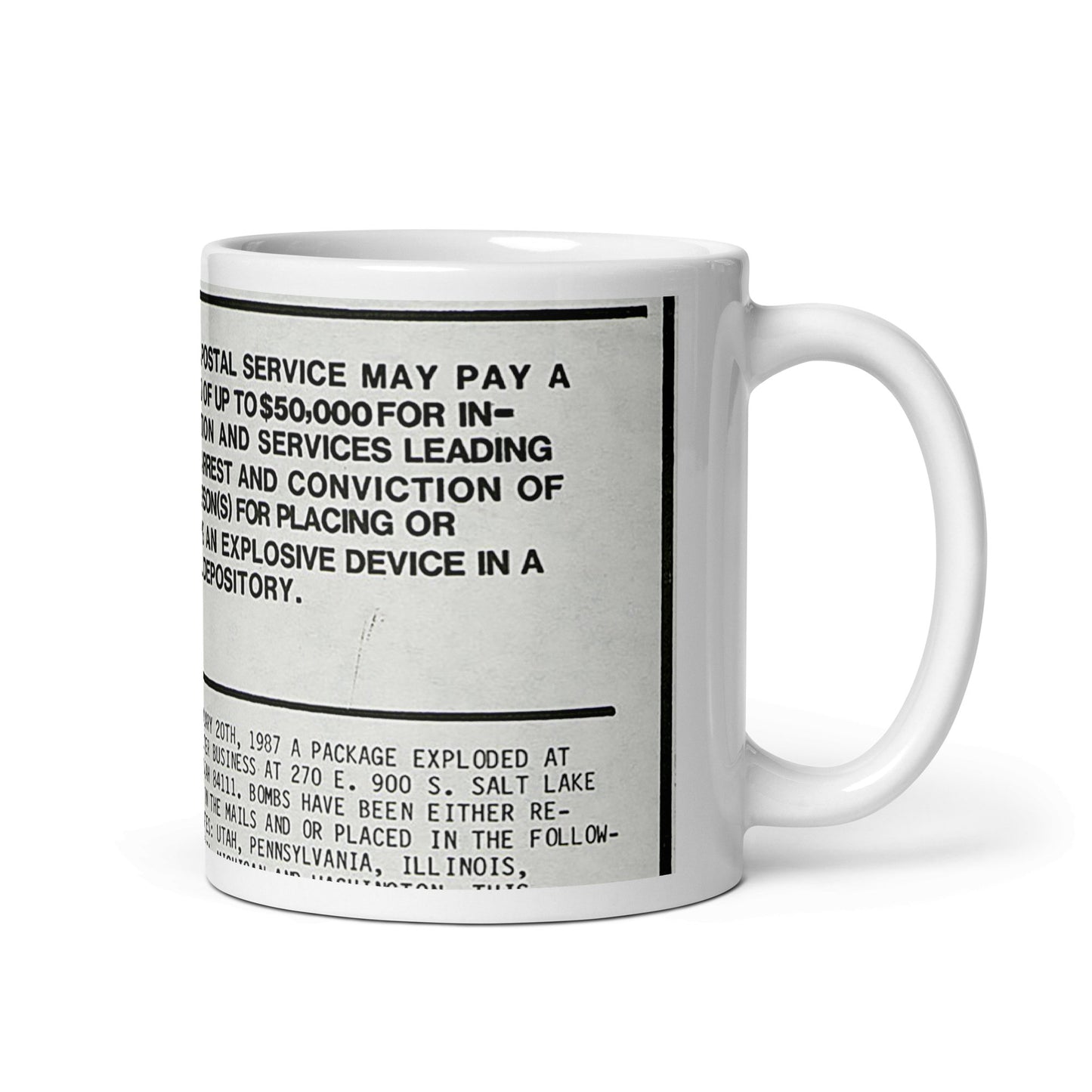 Unabomber Wanted Poster Mug - Propaganda Department