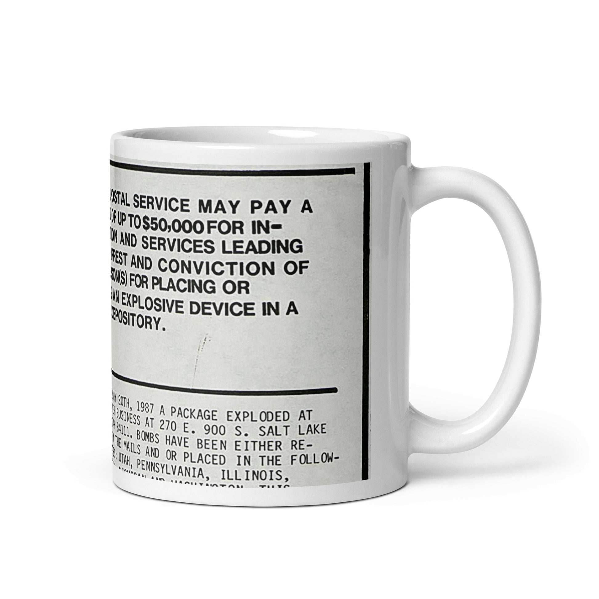 Unabomber Wanted Poster Mug - Propaganda Department