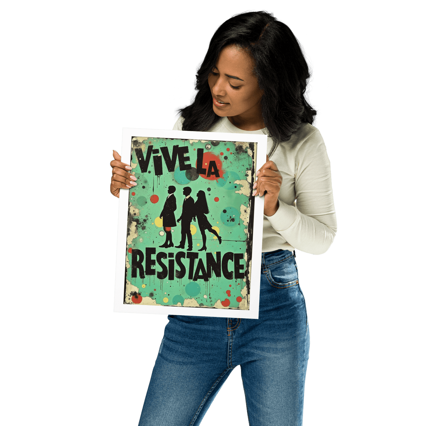 Vive La Résistance protest art print, resistance movement art, Pen vs Sword