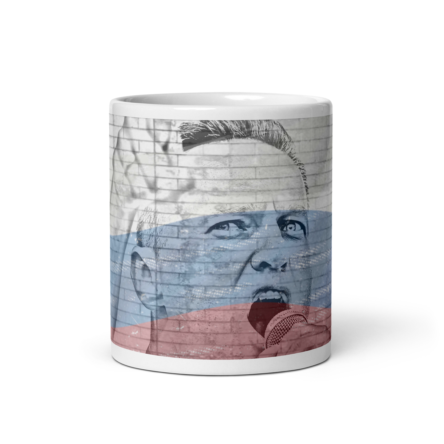 Alexei Navalny glossy ceramic mug, Russian activist anti-corruption portrait, Pen vs Sword
