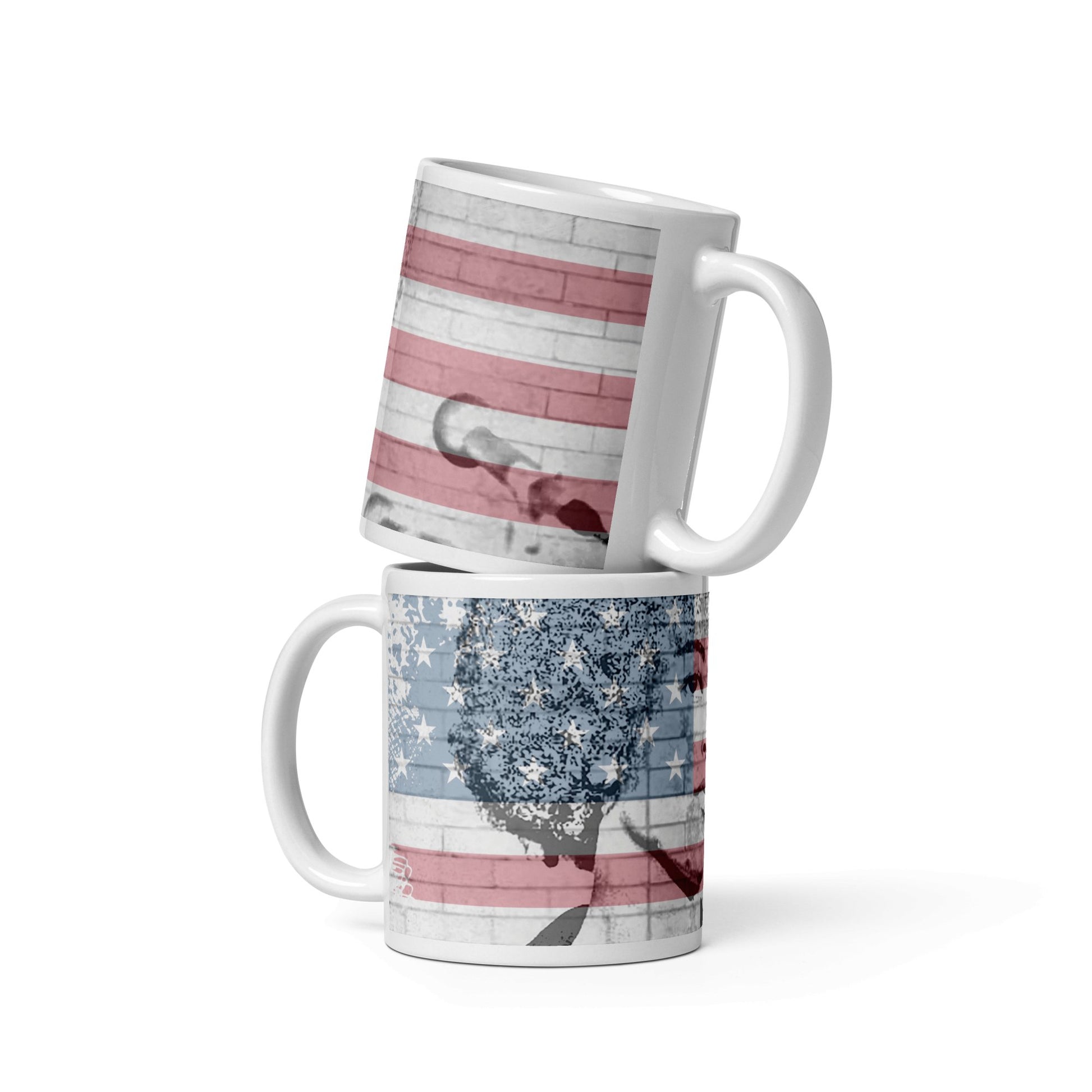 Angela Davis glossy ceramic mug, civil rights activist portrait, Pen vs Sword