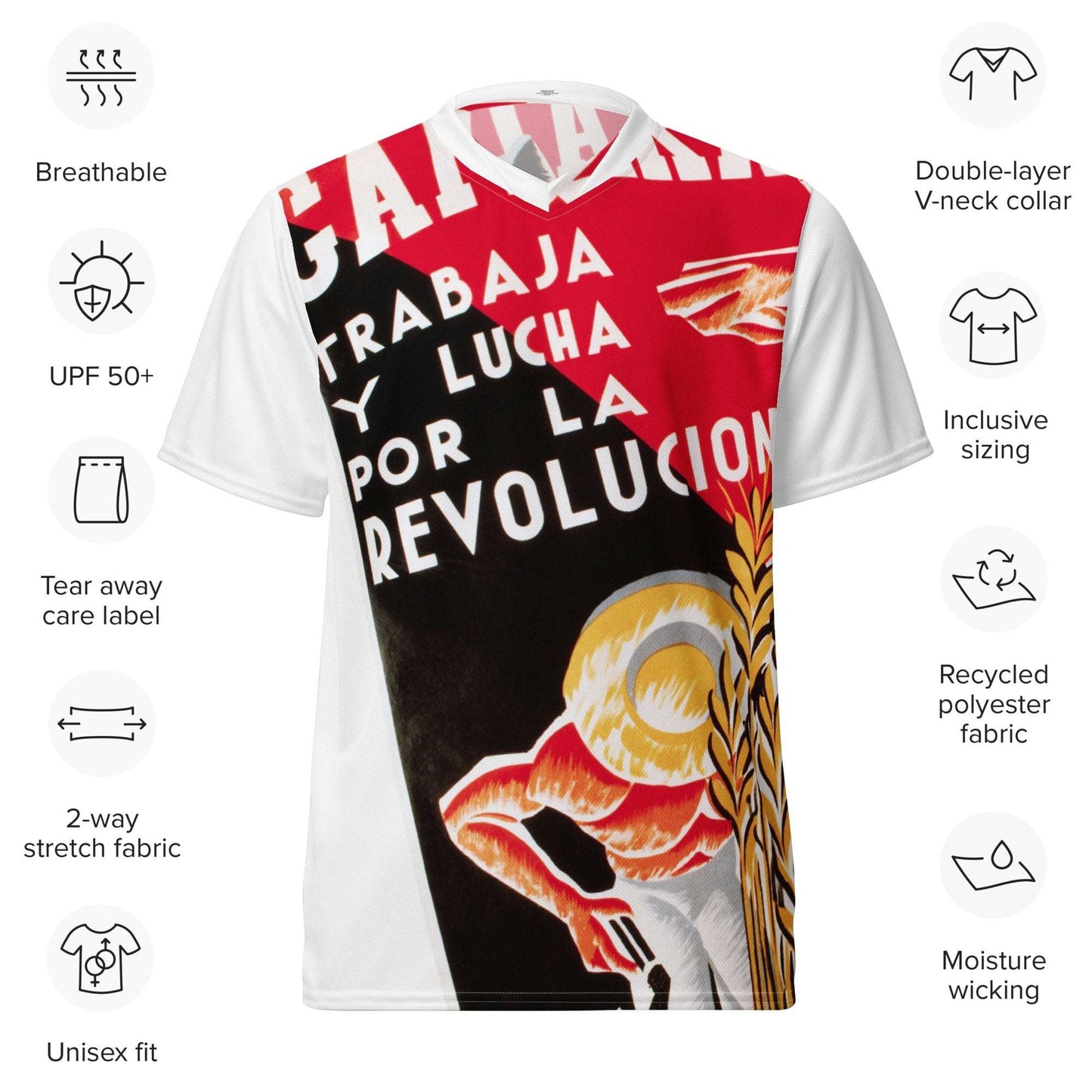 Camarada Anti - Fascist poster - Recycled unisex sports jersey - Propaganda Department