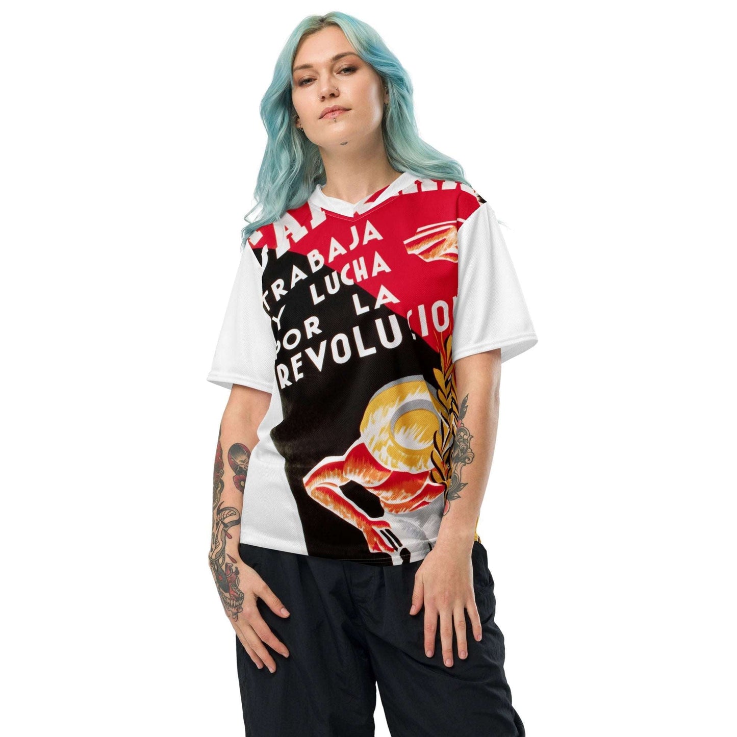 Camarada Anti - Fascist poster - Recycled unisex sports jersey - Propaganda Department