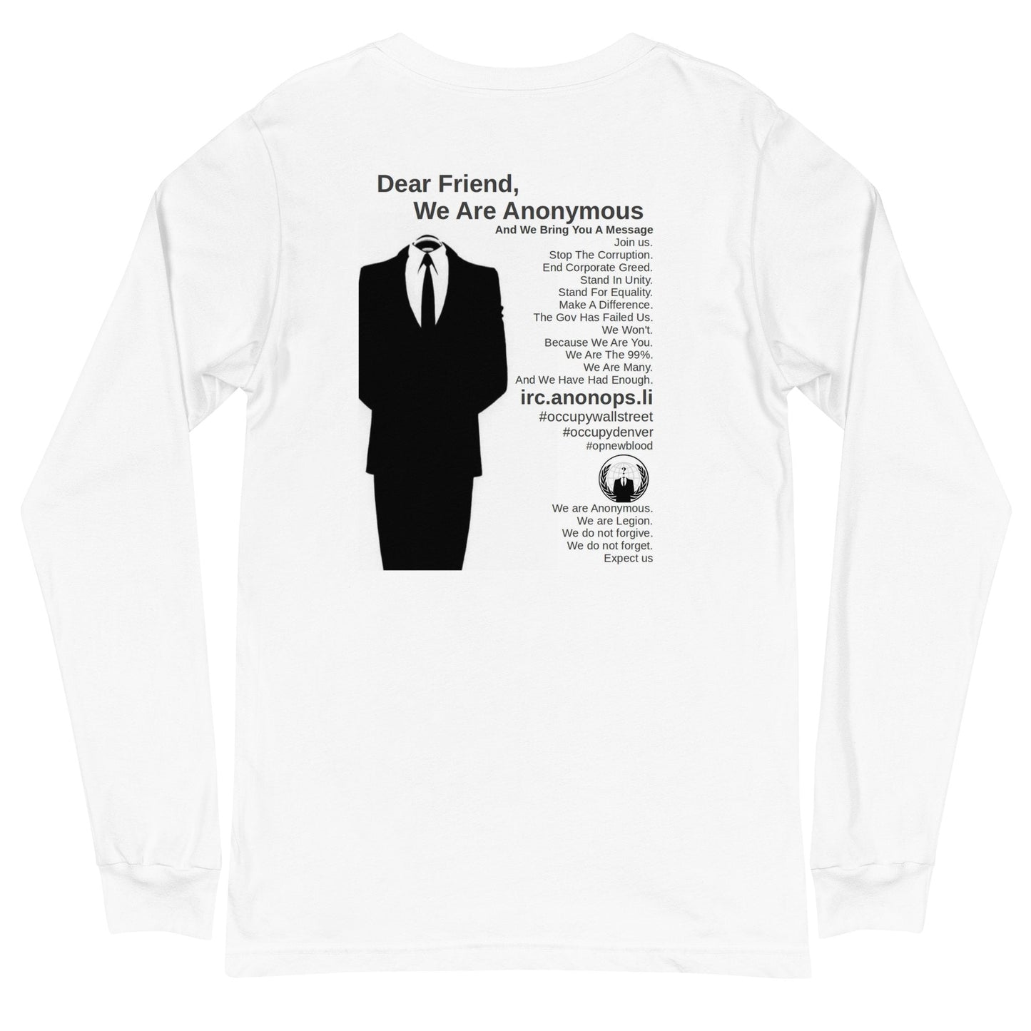 Anonymous For a Better World - Unisex Long Sleeve Tee - Propaganda Department